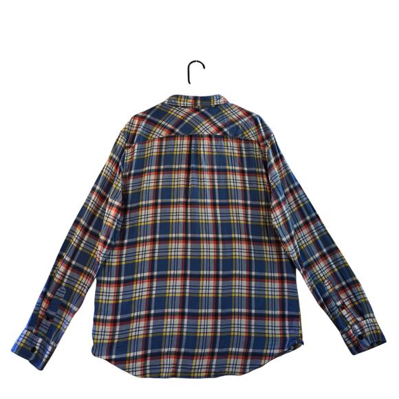 American Eagle Seriously Soft Classic Fit Men's Flannel Red/Blue/Yellow Size XL - Picture 2 of 6